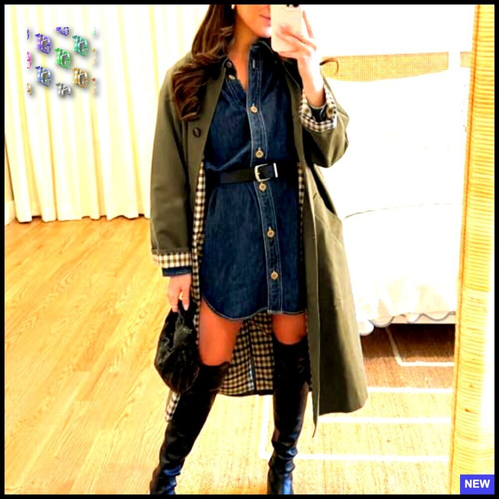 Oversized Long Trench Coat Classic Single Breasted Windproof Trendy Outerwear - Picture 6 of 7